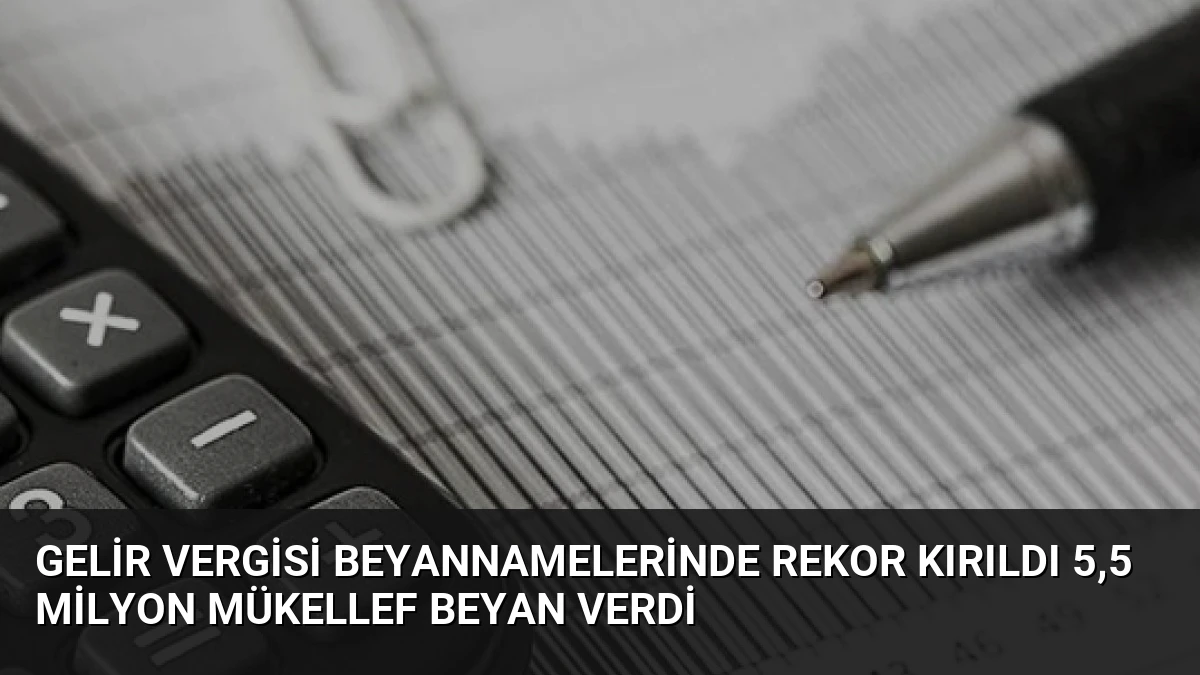 Gelir Vergisi Beyannamelerinde Rekor Kırıldı 5,5 Milyon Mükellef Beyan Verdi
